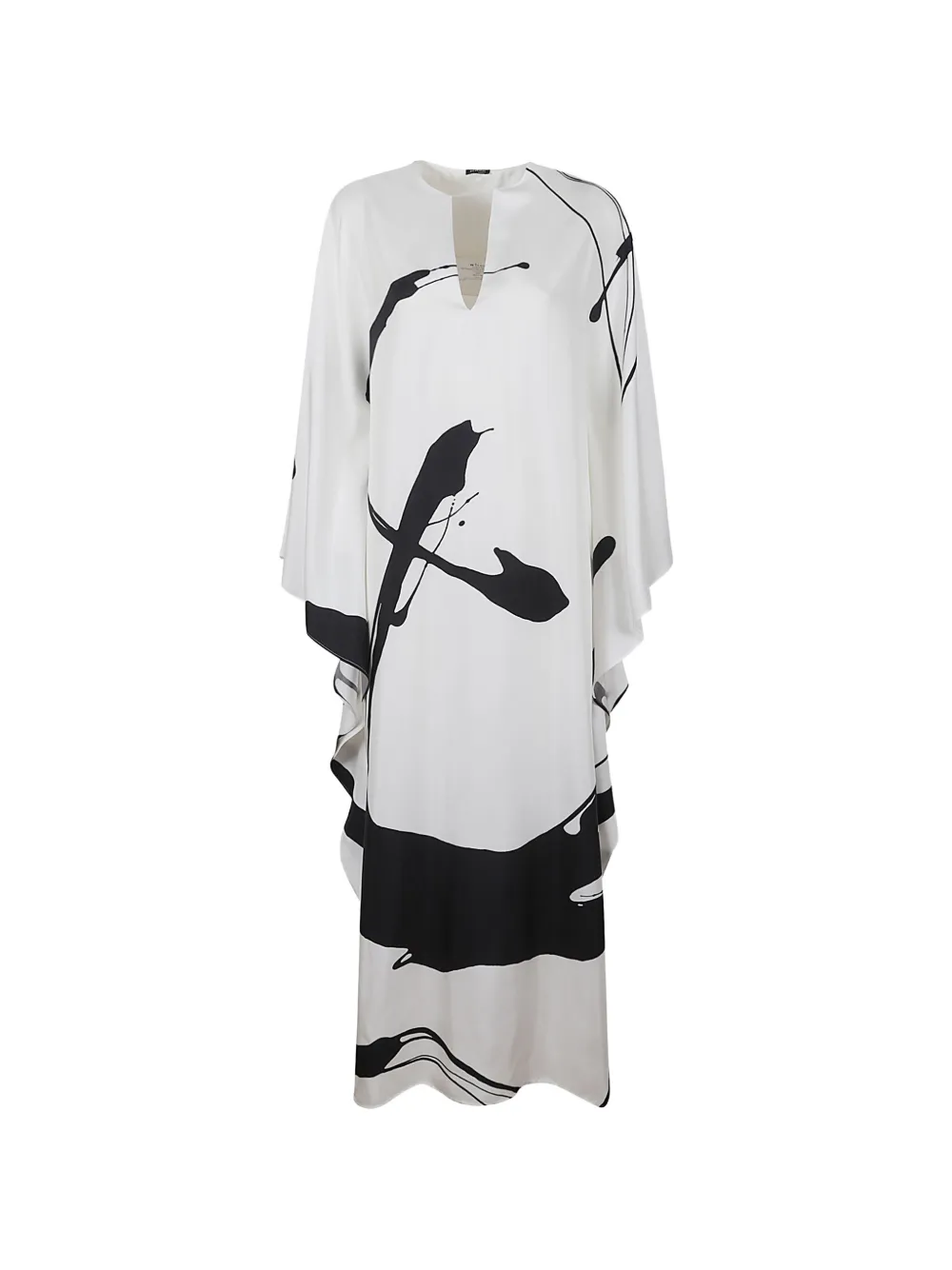 Kiton abstract-print silk maxi dress - Weiß