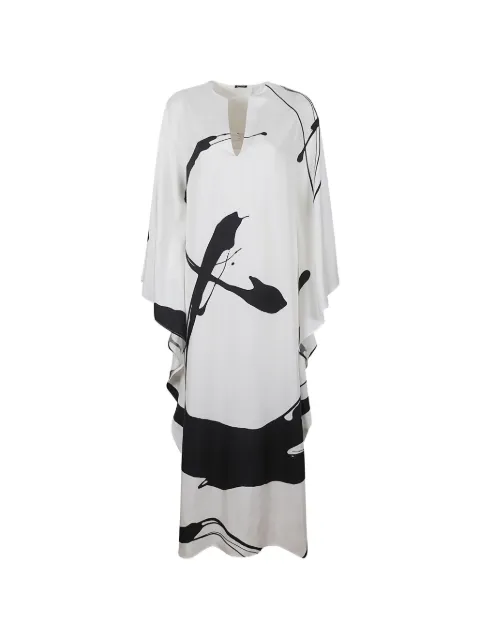 Kiton abstract-print silk maxi dress