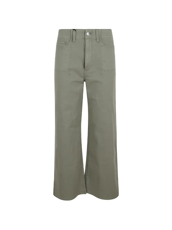 PAIGE Anessa Patch-pocket Trousers in Green