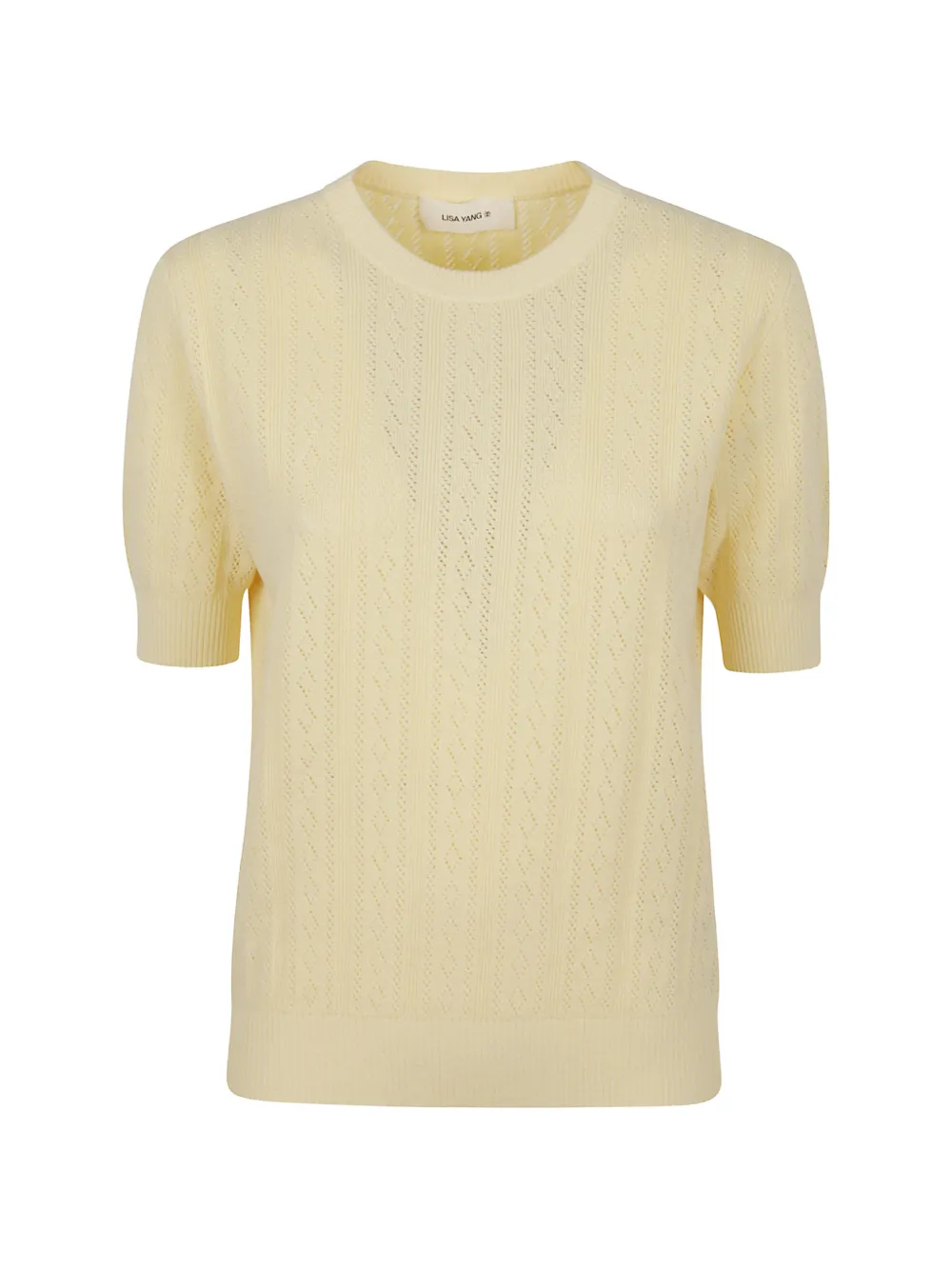 Lisa Yang pointelle-knit short-sleeve top - Giallo