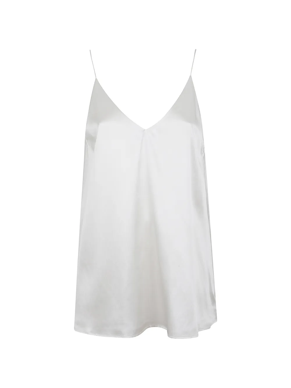 Lisa Yang satin V-neck top - Bianco