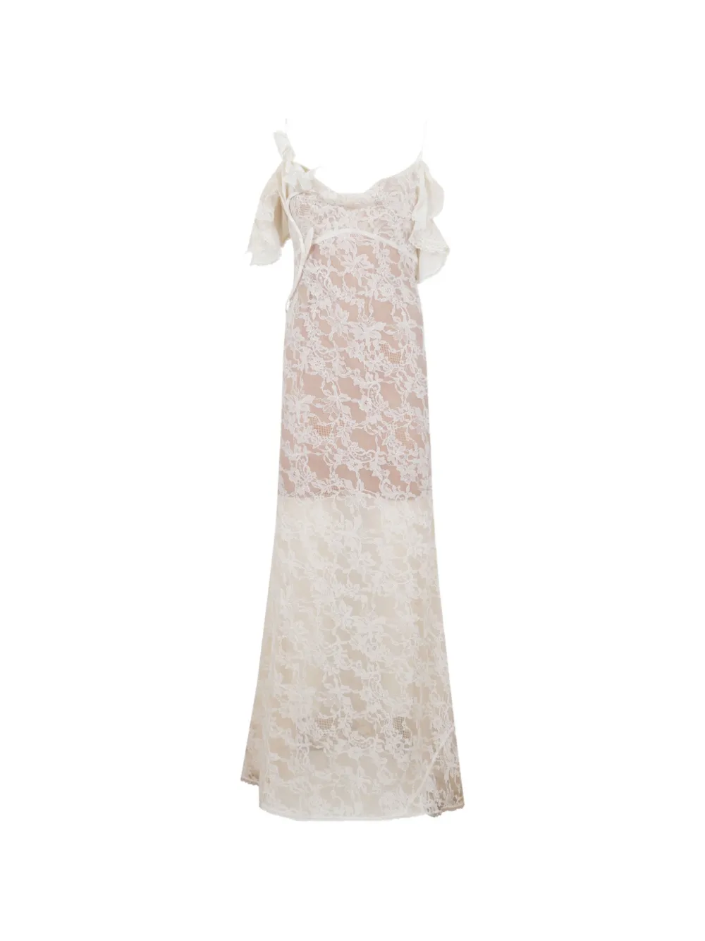 Self-Portrait cream lace flower maxi dress