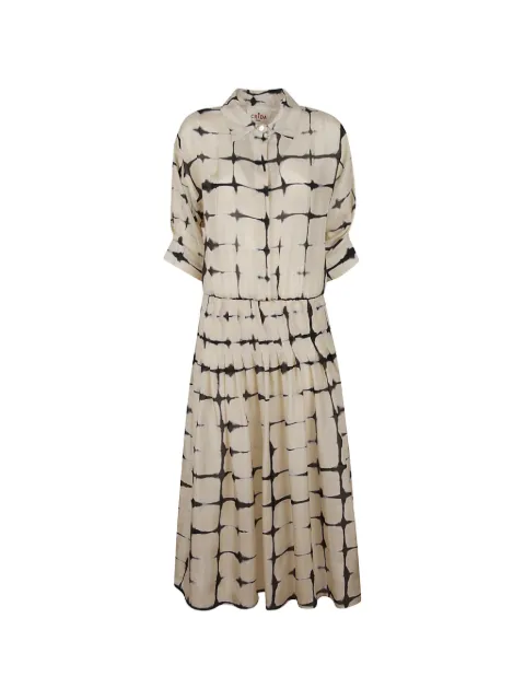 CRIDA Wimbledon tie-dye pleated midi dress