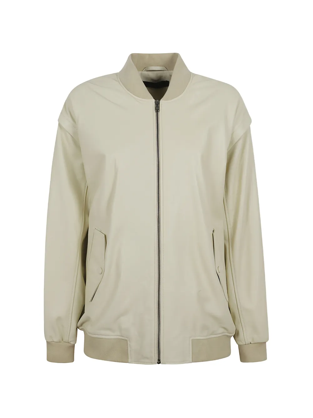 Enes leather bomber jacket - Nude
