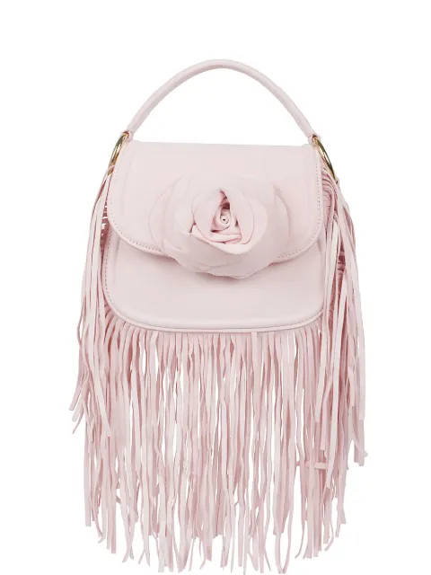 Gedebe Alice fringe-trim floral-appliqué tote bag