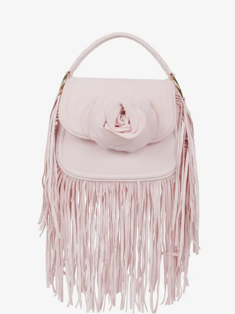 Gedebe Alice fringe-trim floral-appliqué tote bag