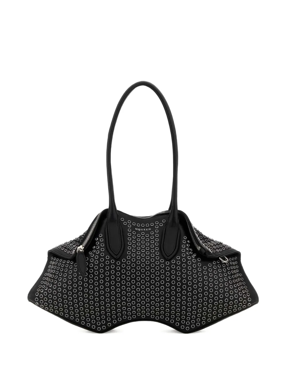 Alexander McQueen Manta studded leather shoulder bag - Nero