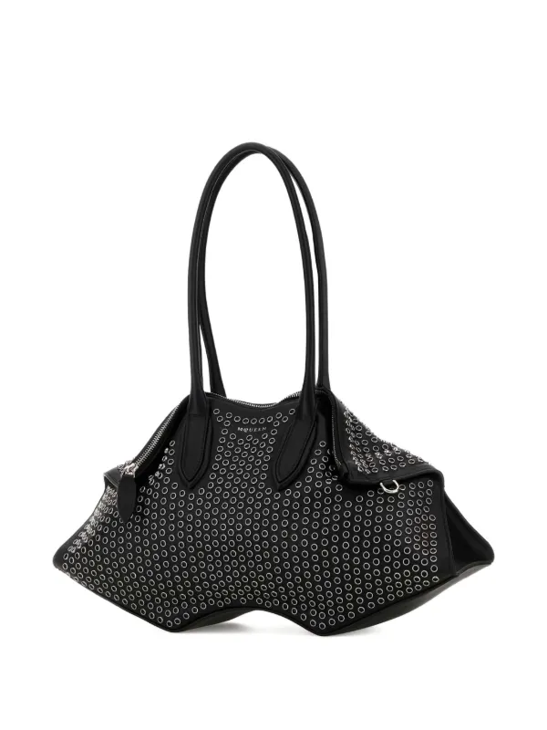 Alexander McQueen Manta スタッズ レザーショルダーバッグ | ブラック 