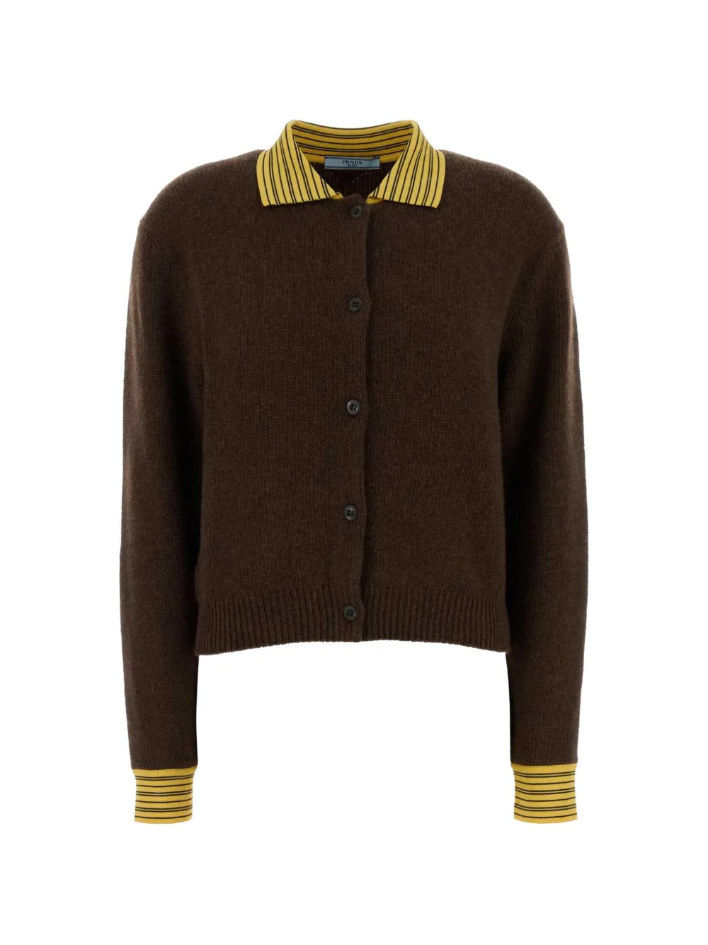 Prada striped collar cardigan - Braun