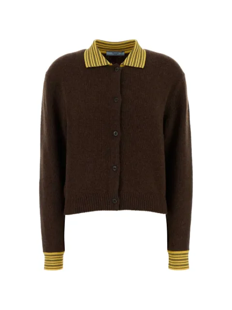 Prada striped collar cardigan
