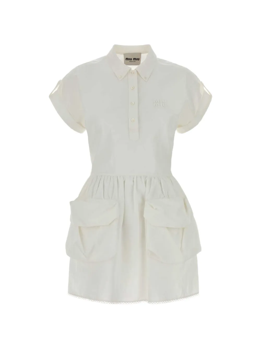 Miu Miu logo-embellishment mini dress - Toni neutri