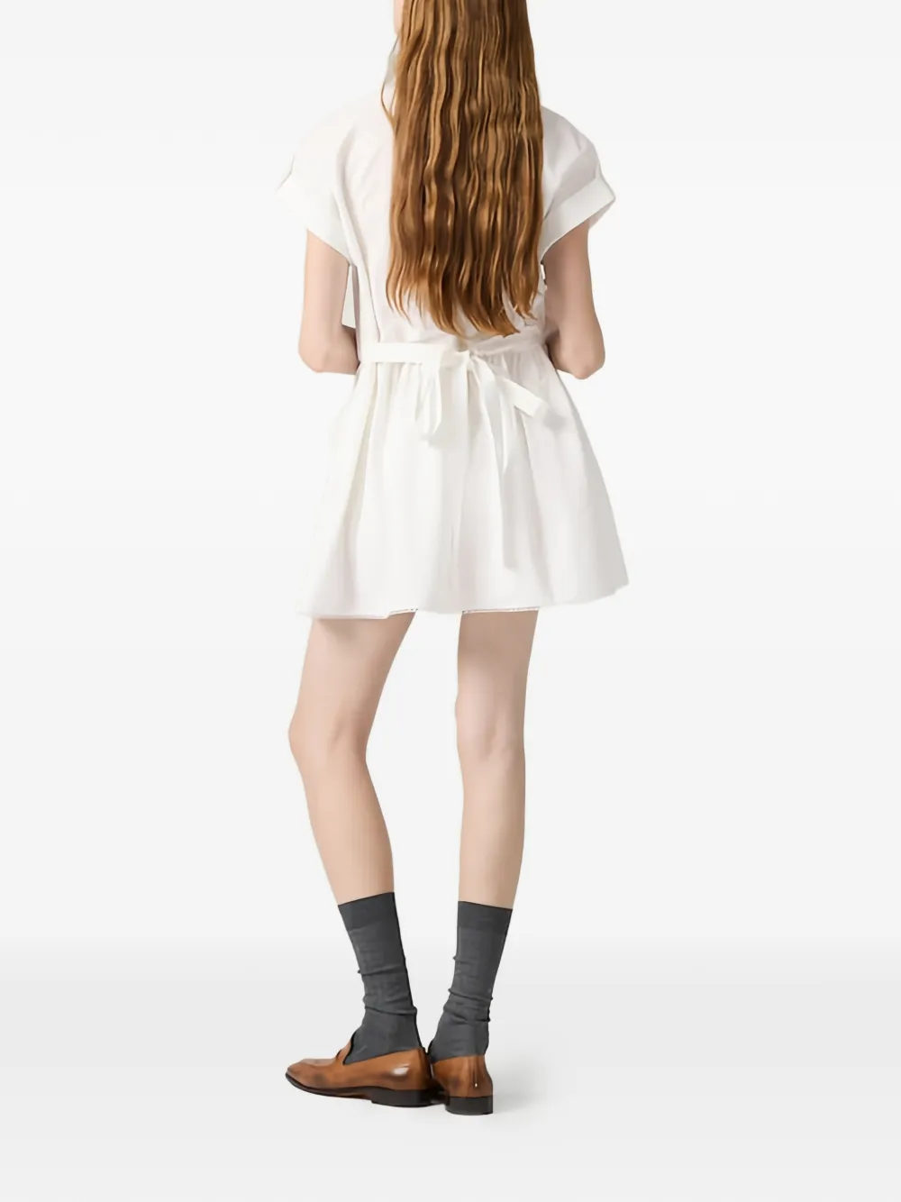 Miu Mini-jurk verfraaid met logo Wit