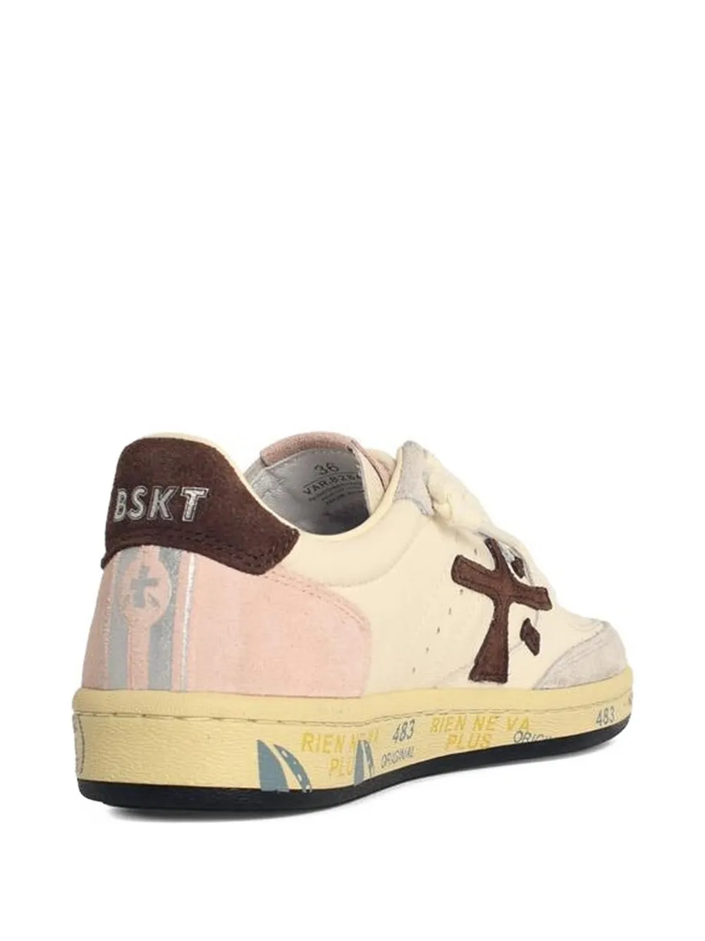 Premiata BSKT suède sneakers met logo Beige