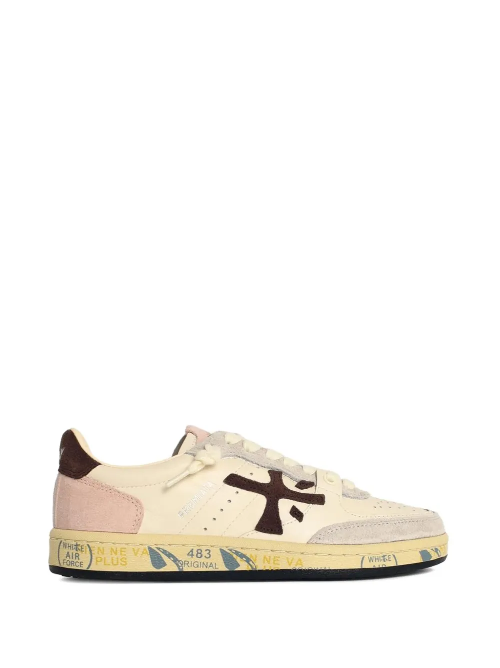 Premiata BSKT suède sneakers met logo Beige