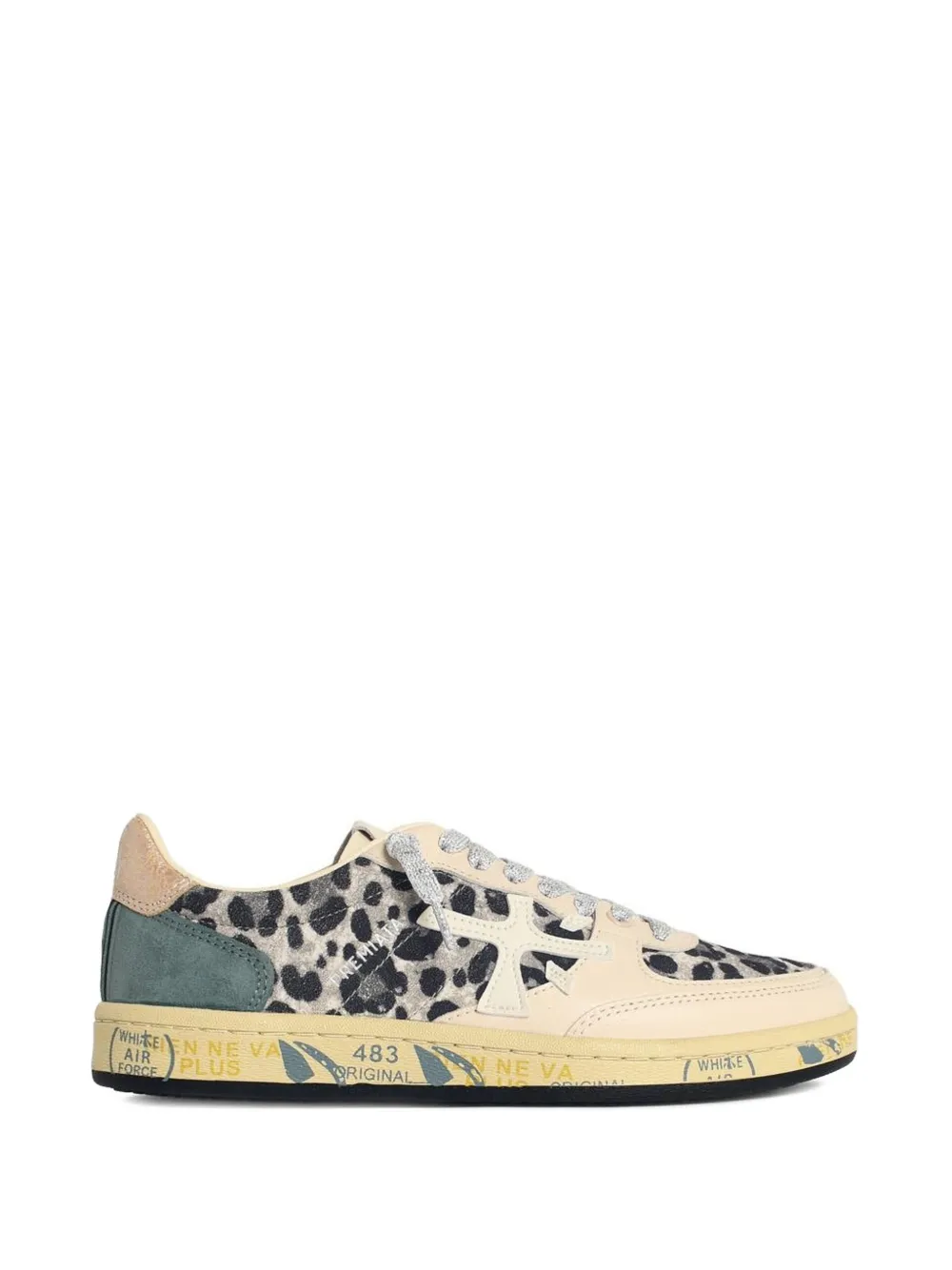 Premiata Leren sneakers met luipaardprint Beige