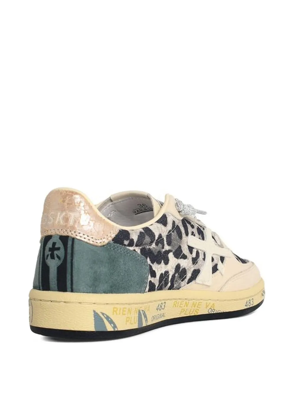 Premiata Leren sneakers met luipaardprint Beige