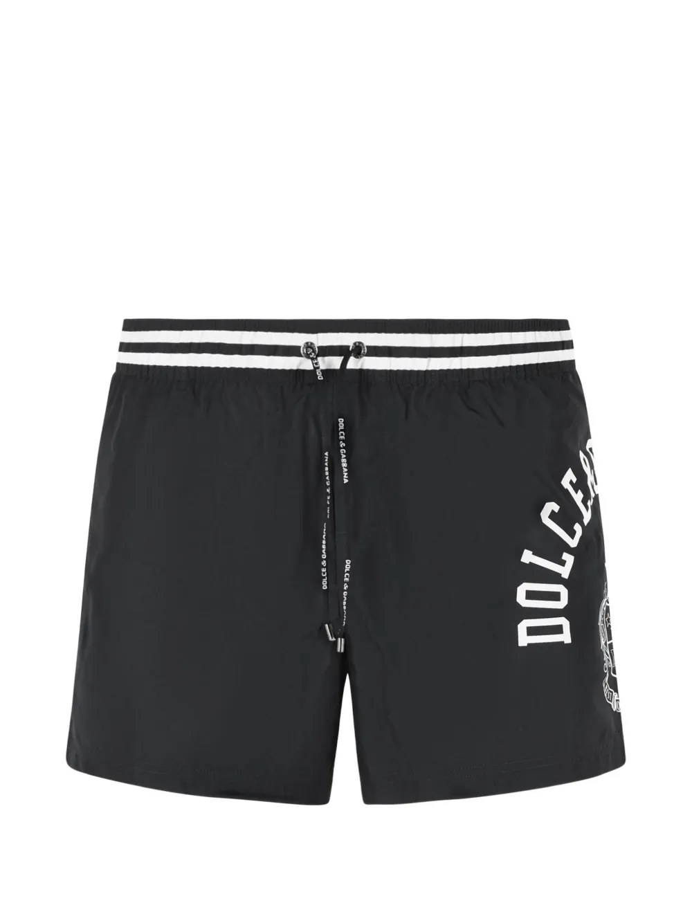 Dolce & Gabbana contrast logo print swimsuit - Nero