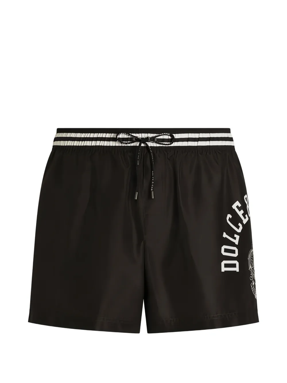 Dolce & Gabbana maillot de bain à logo contrastant - Noir Dolce & Gabbana maillot de bain à logo contrastant - Noir