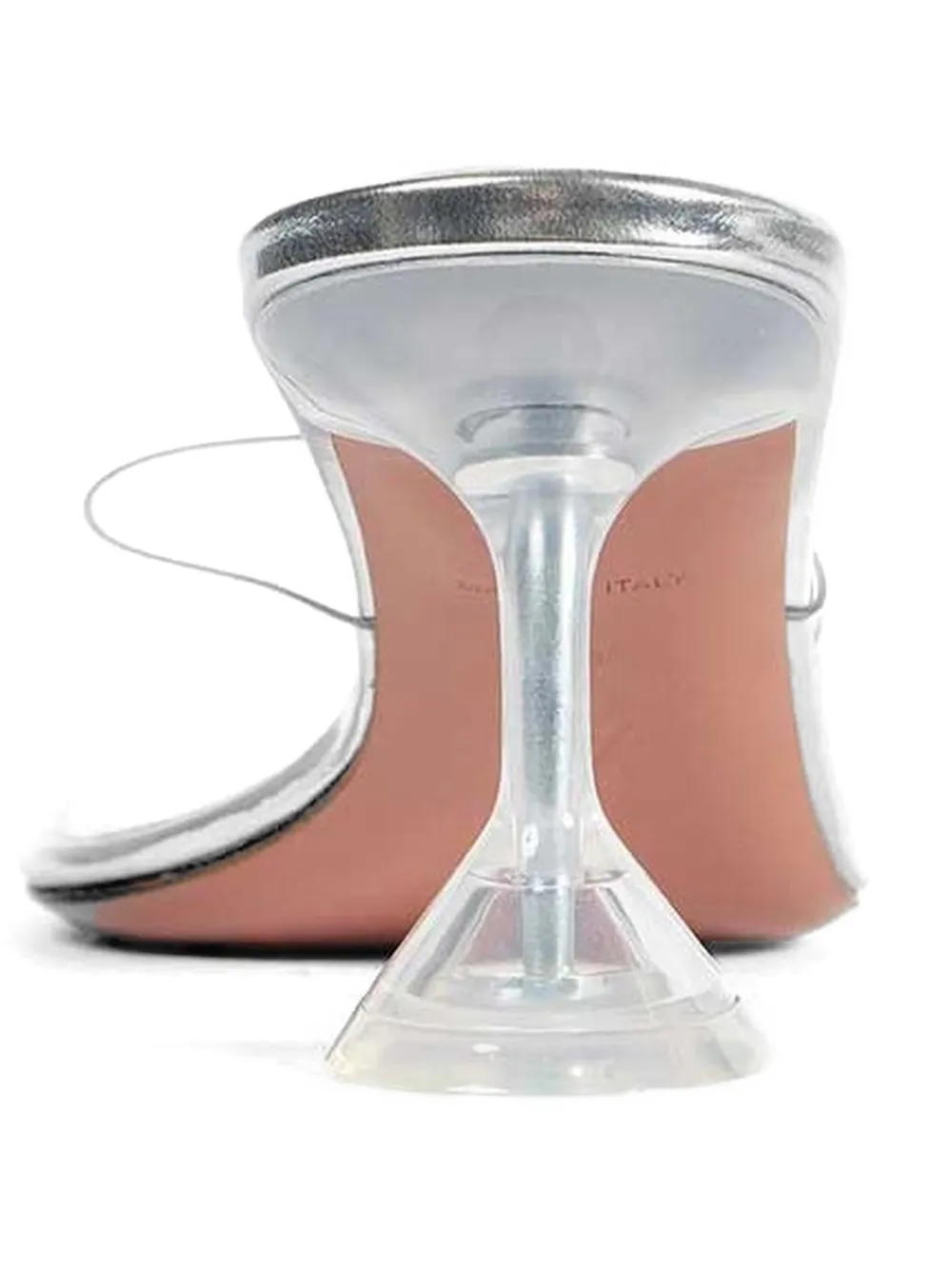 Amina Muaddi Lupita Glass open-toe mules Zilver