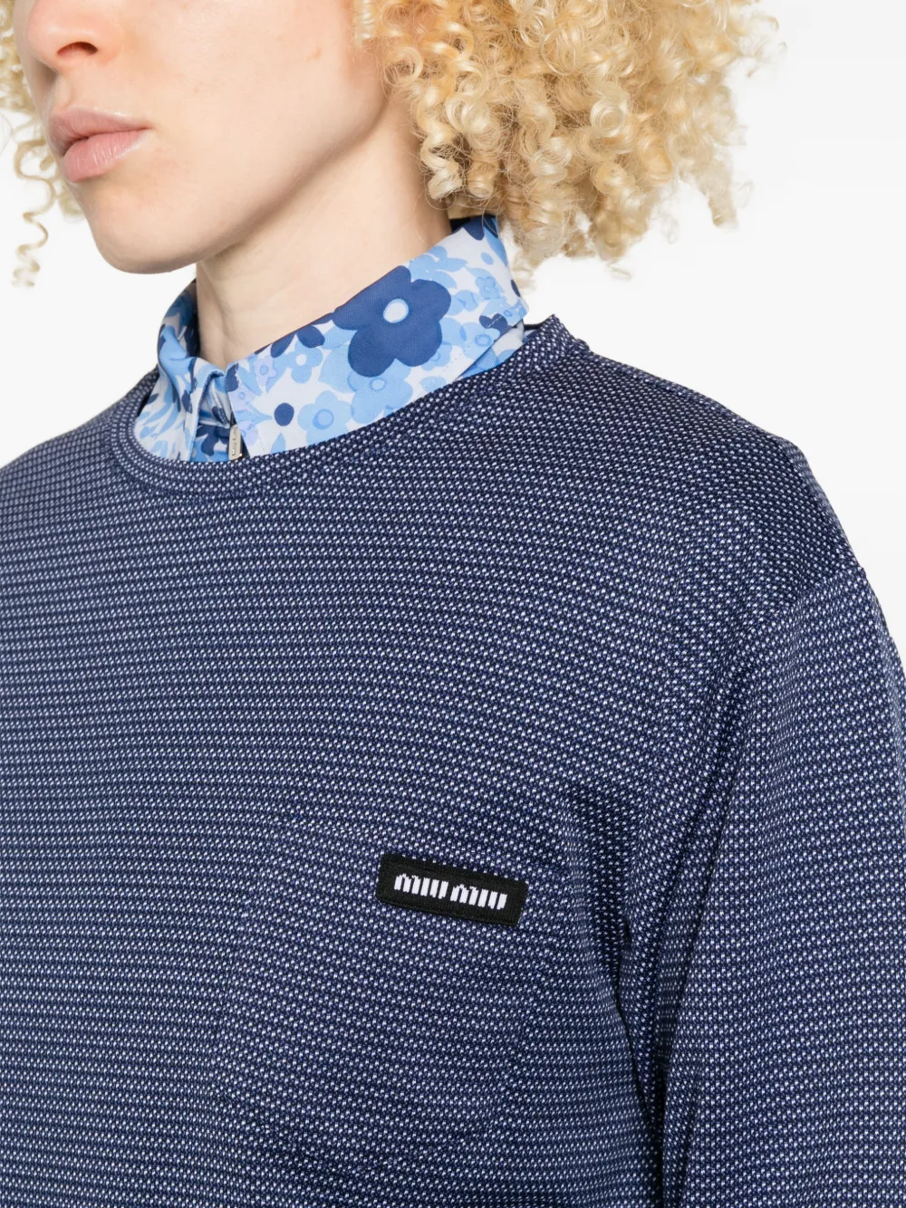 Miu T-shirt met borstzak Blauw