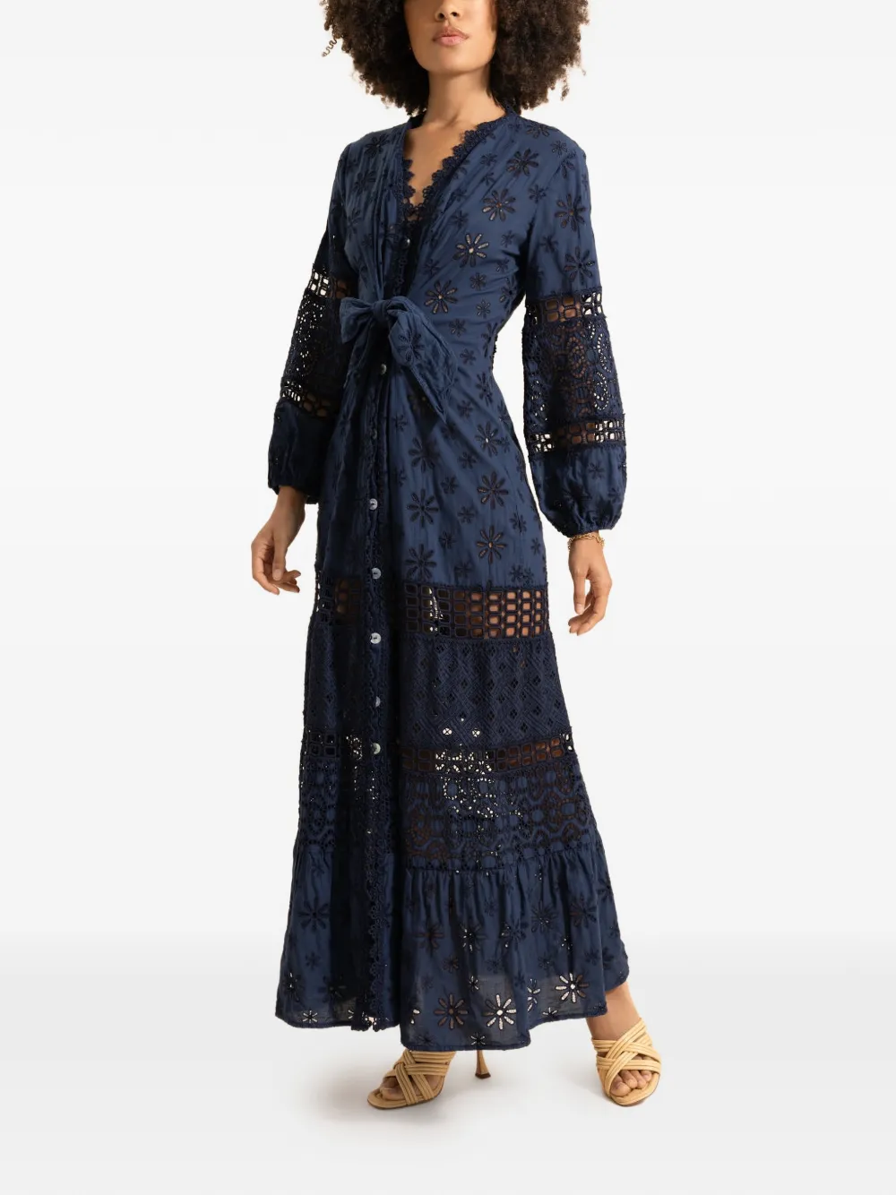 Temptation Positano Noce floral-print maxi dress - Blue