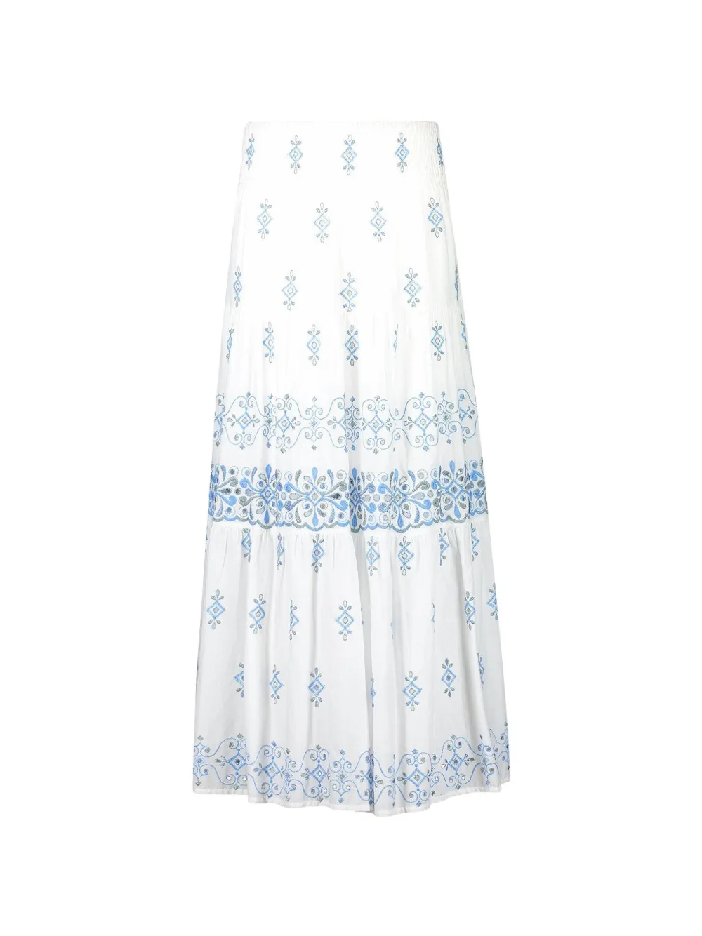 Temptation Positano Sorbetto embroidered midi skirt - Bianco
