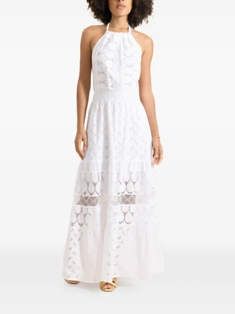 Temptation Positano Porro halterneck layered maxi dress