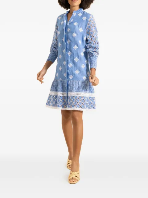 Temptation Positano Ginger embroidered ruffled mini dress