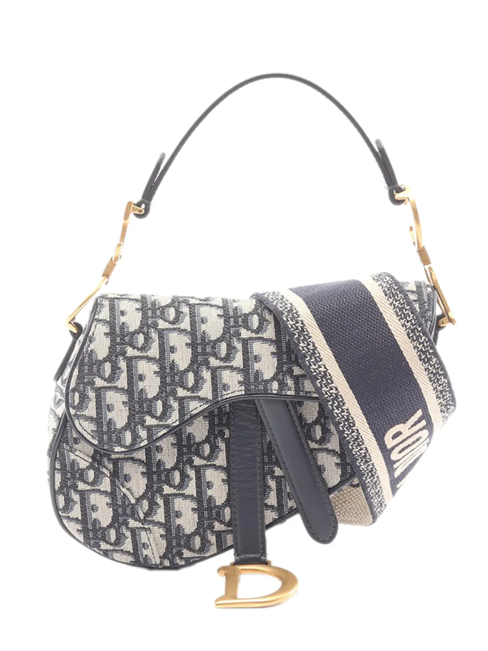 Christian Dior Pre-Owned 2010-2026 Mini Oblique Canvas Saddle Bag satchel - Marrone