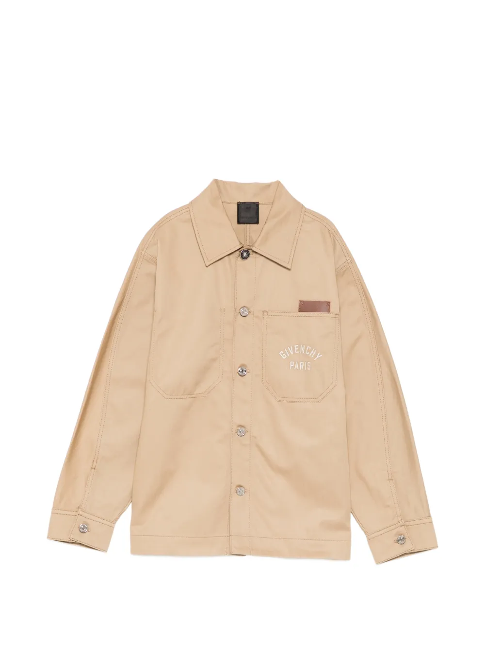 Givenchy Kids logo-embroidered long-sleeve shirt - Neutrals