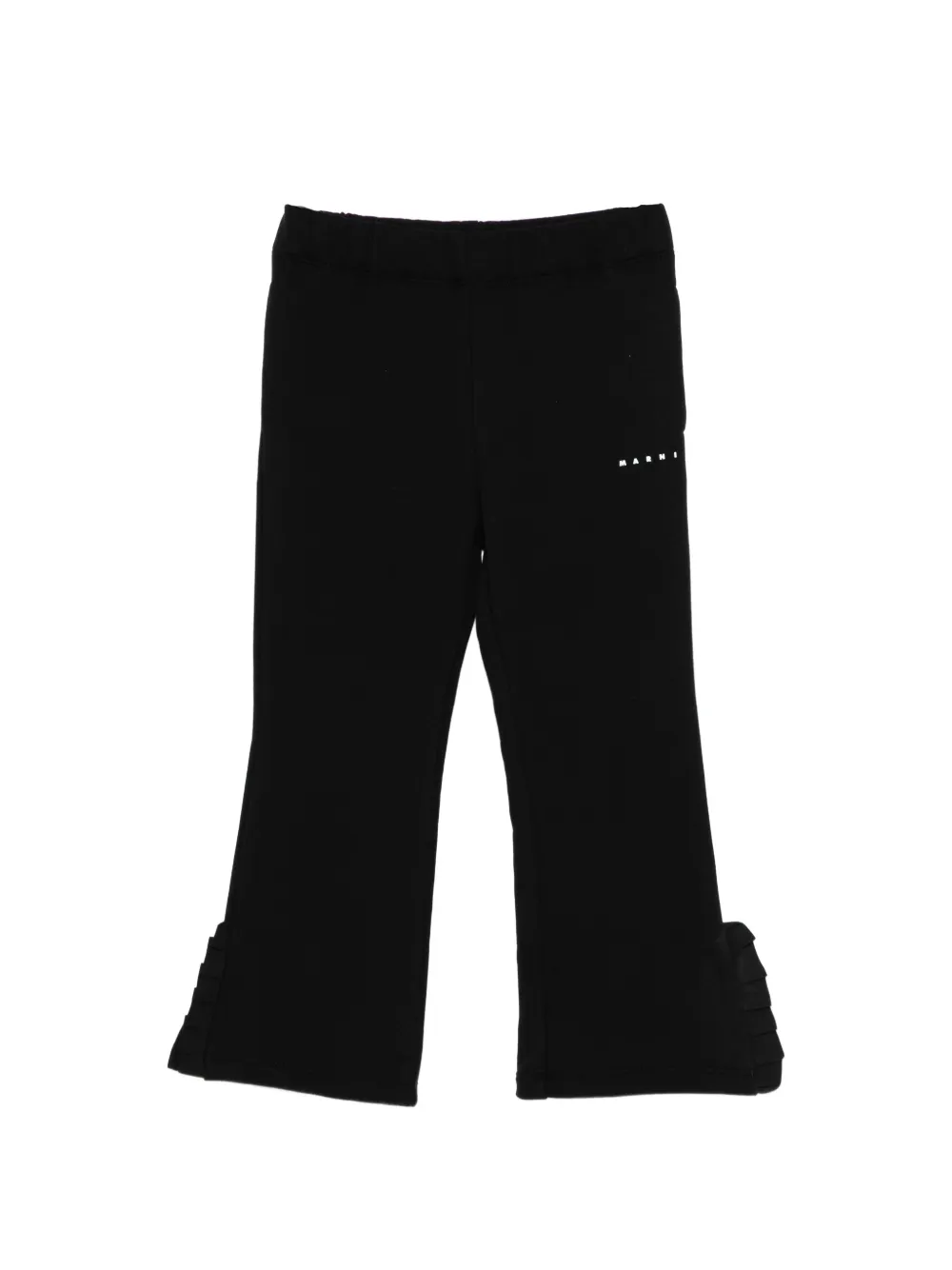Marni Kids ruffle-side cotton sweatpants - Nero