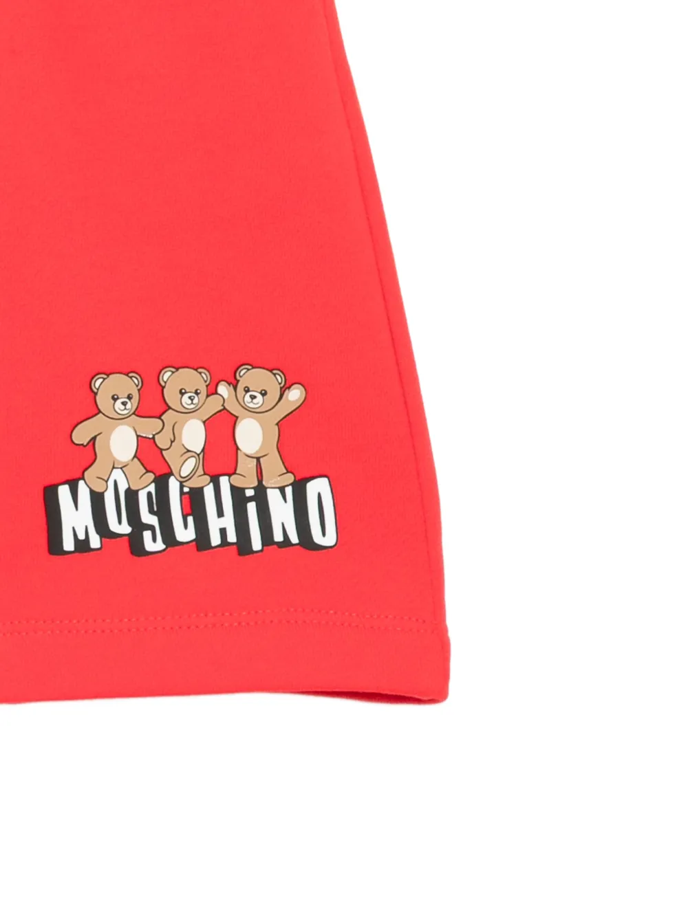  Moschino Kids Logo Teddy Shorts - Red 