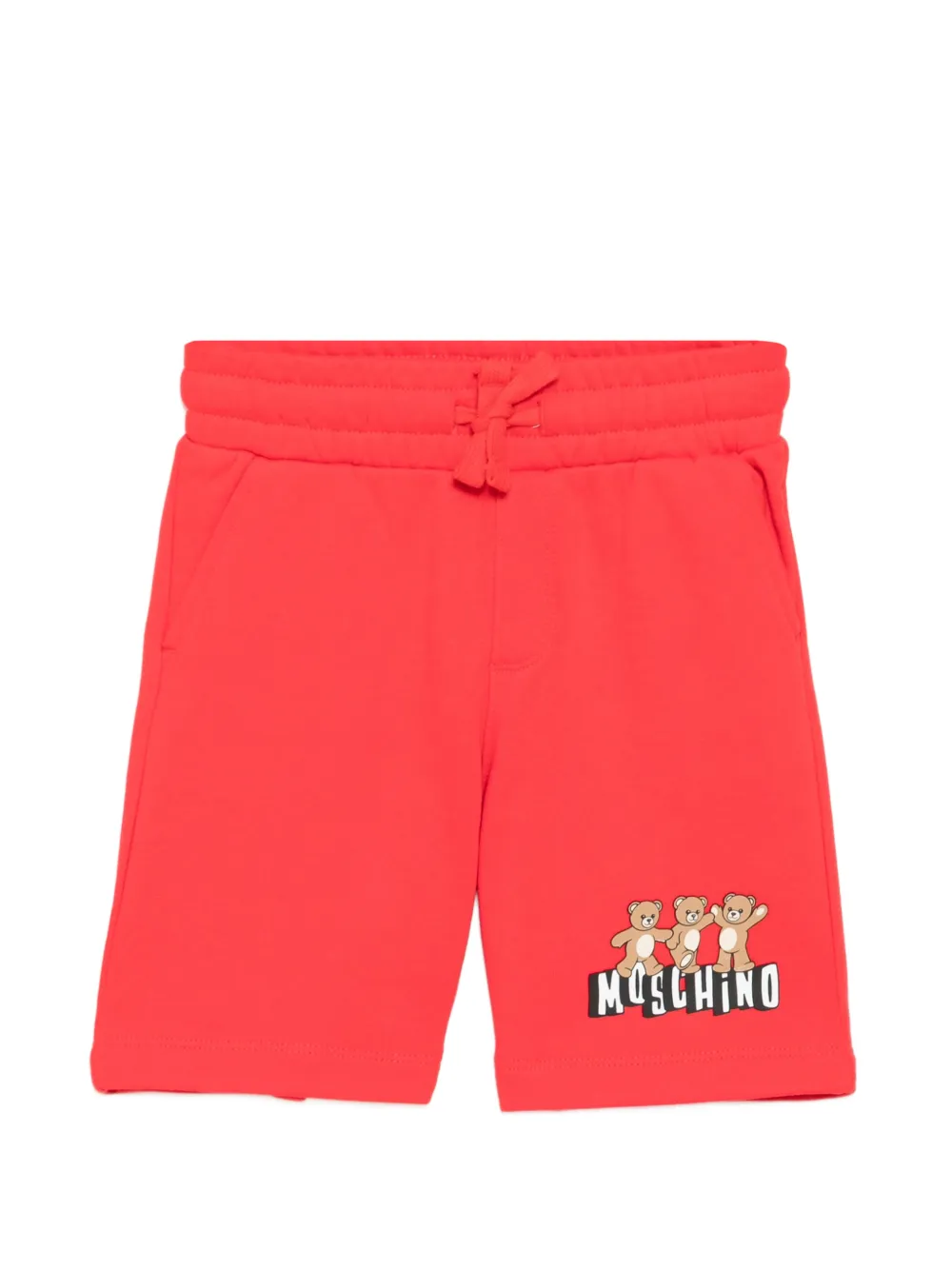 Moschino Kids logo teddy shorts - Rosso