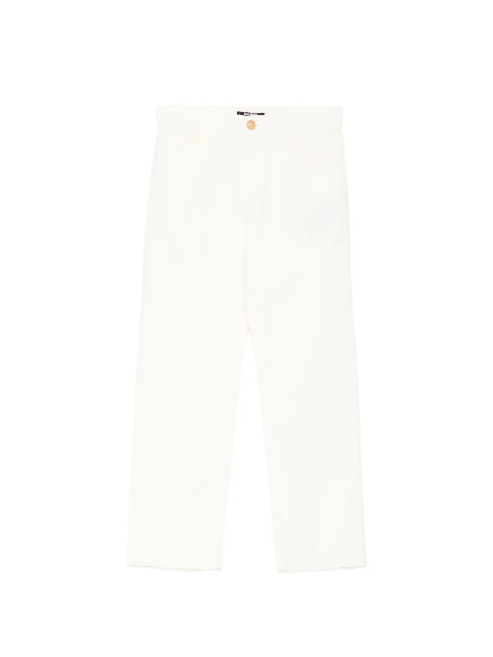 Balmain Kids logo-button straight-leg jeans - Neutrals