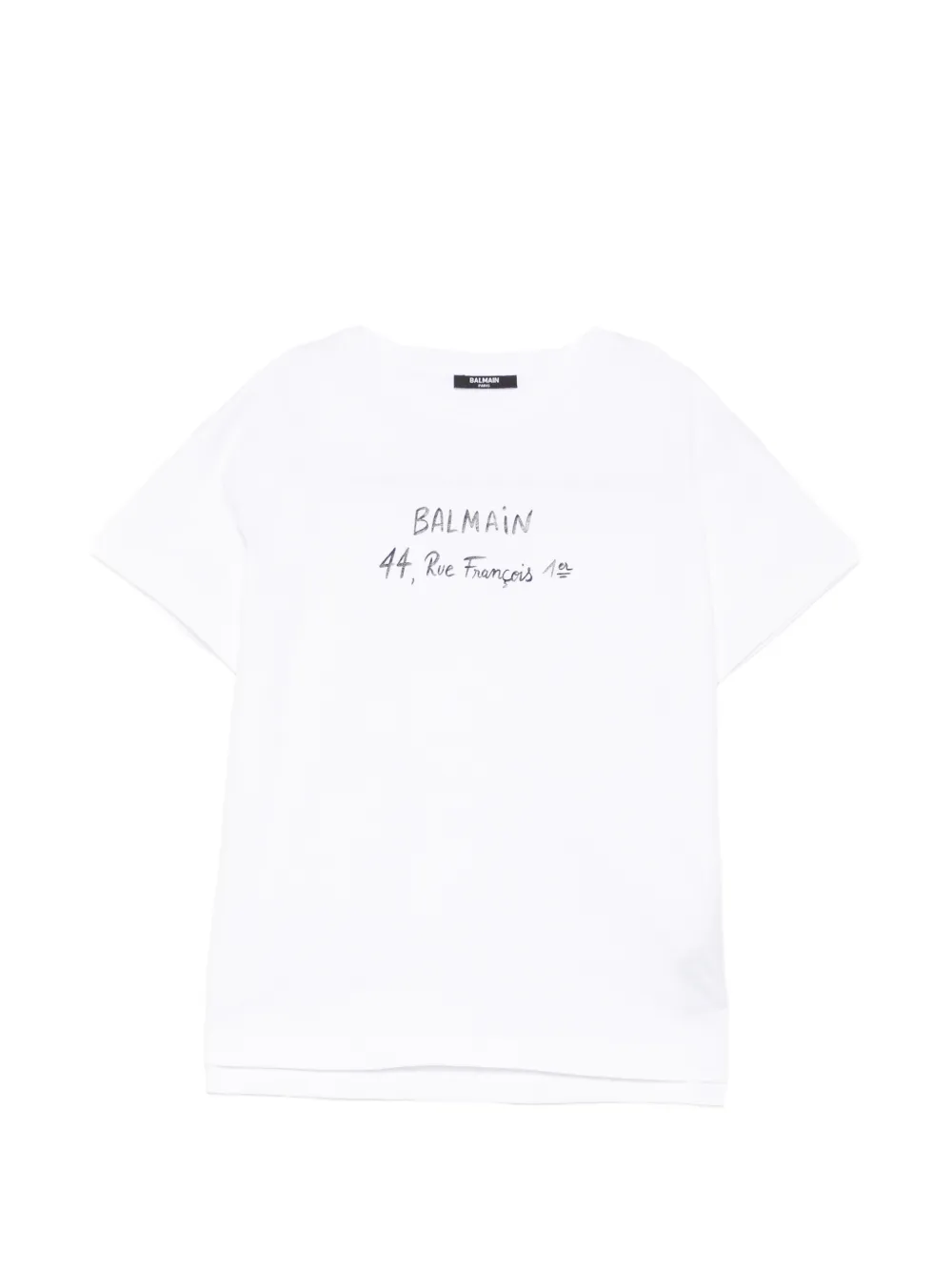 Balmain Kids logo-print round neck T-shirt - Bianco