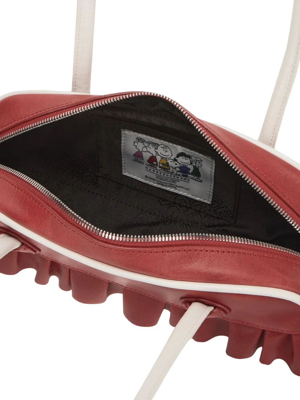 Marge Sherwood x Peanuts Boston tas met gekreukte afwerking Rood