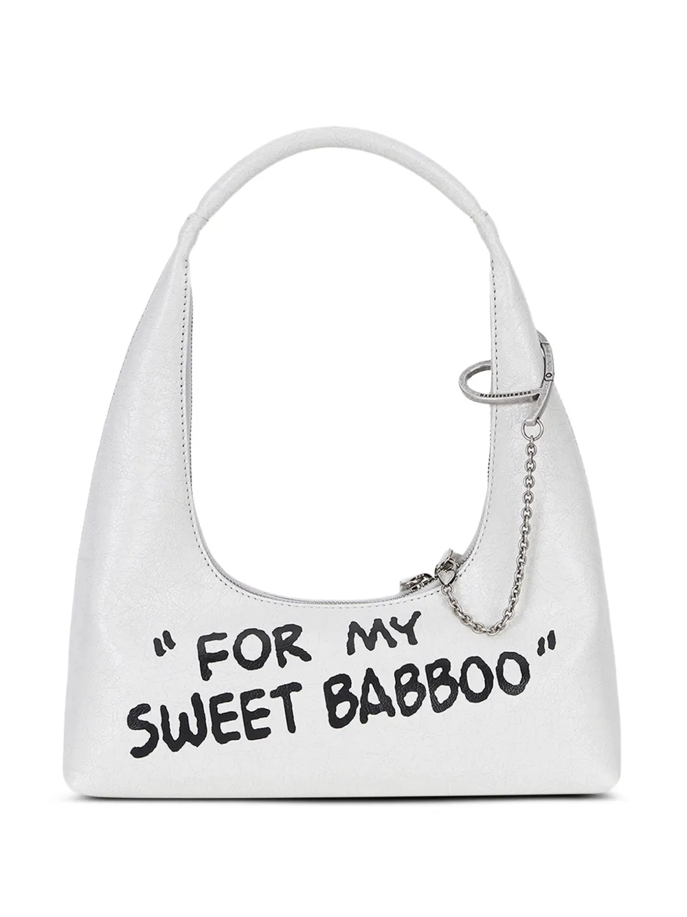 Marge Sherwood x Peanuts cracked leather shoulder bag - Bianco