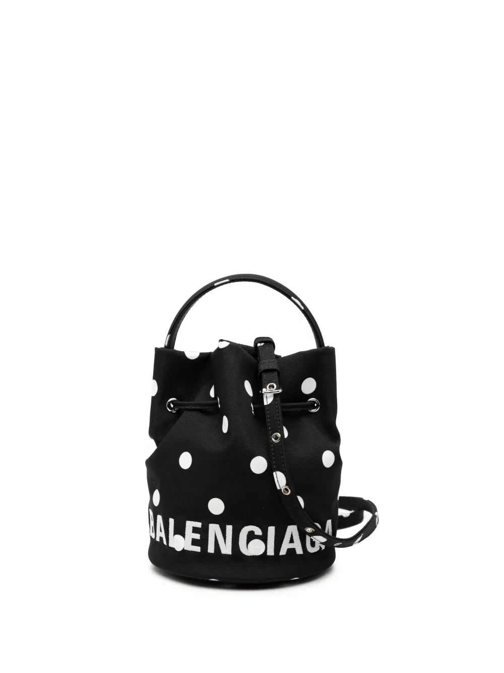 Balenciaga Pre-Owned 2020 Nylon Dots Wheel XS bucket bag - Nero