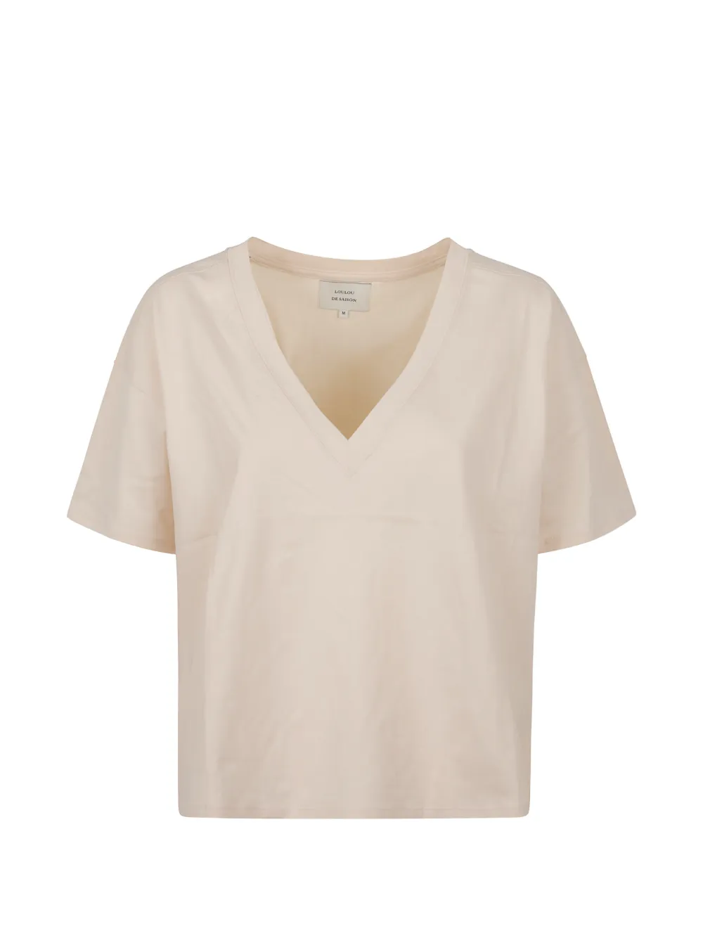 Loulou V-neck short-sleeve T-shirt - Toni neutri