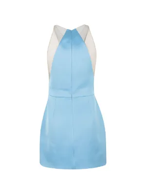 navy blue dress for baby girl DAVID KOMA Printed asymmetric tulle mini dress main image 1