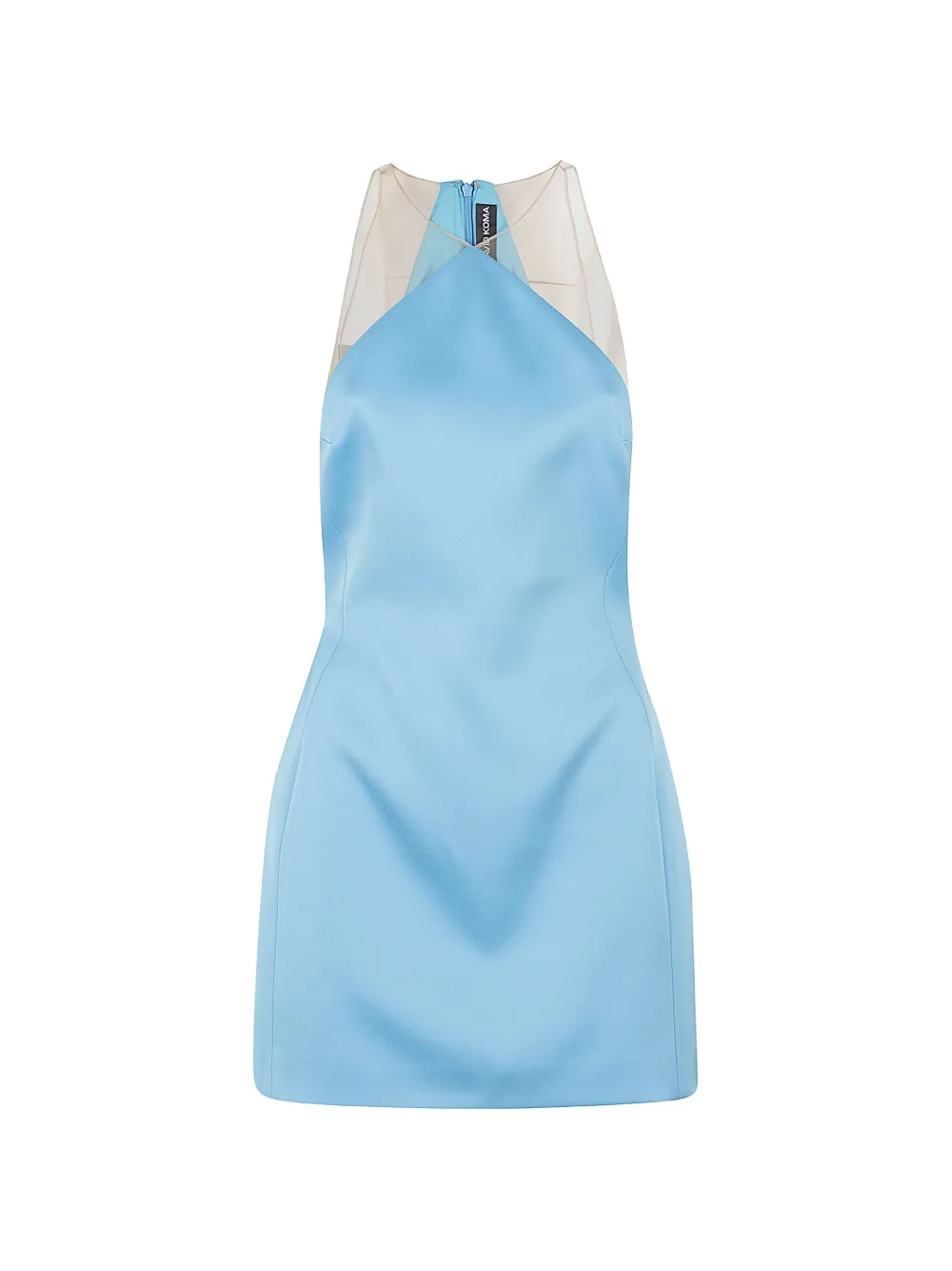 David Koma mesh-panelled satin mini dress - Blu