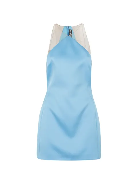 David Koma mesh-panelled satin mini dress
