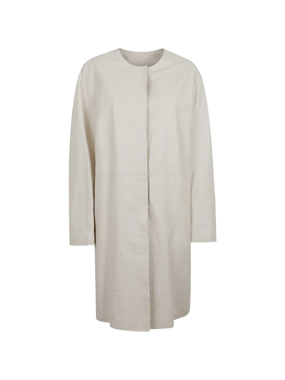 Loulou Yari ostrich-effect leather coat - Toni neutri