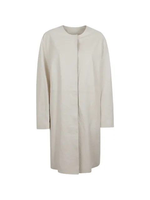 Loulou Yari ostrich-effect leather coat