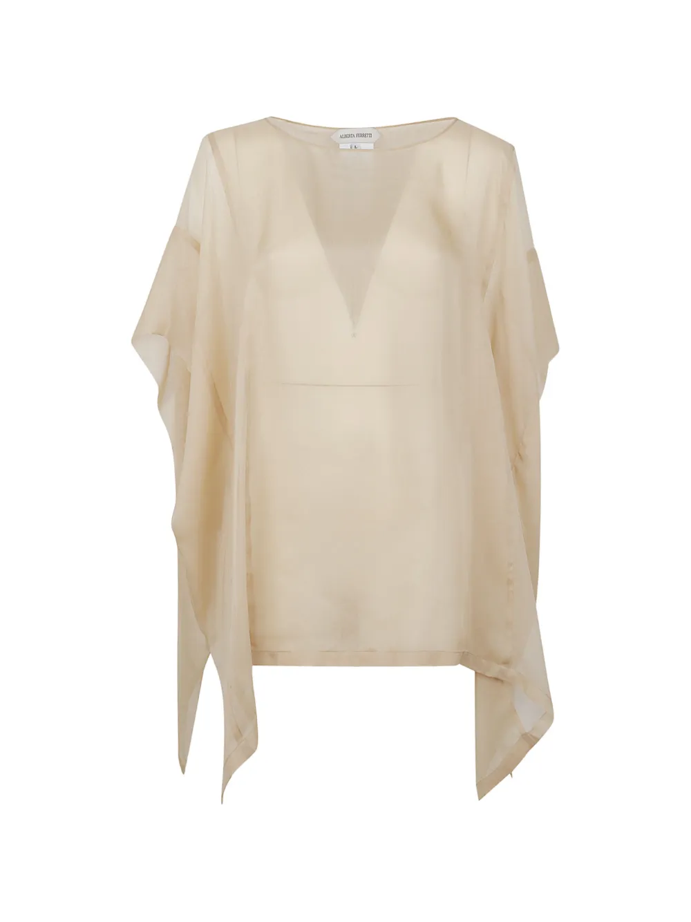 Alberta Ferretti sheer silk blouse - Neutrals