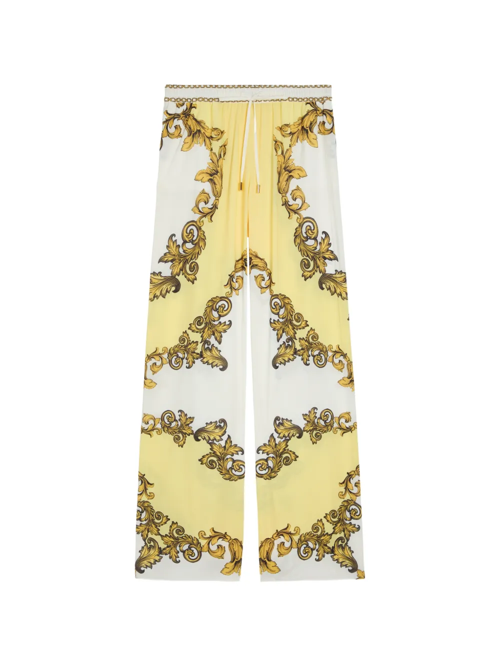 alice + olivia Ojai baroque-print drawstring palazzo pants - Yellow