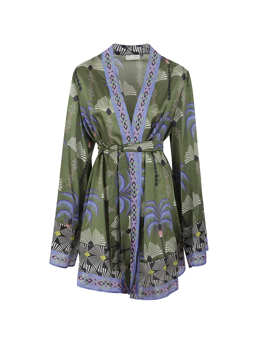 Carlota palm-print belted beach cover-up