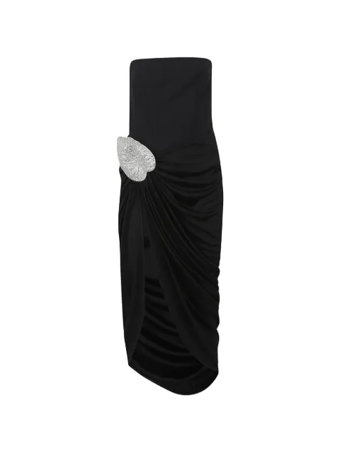 David Koma crystal-embellished ruched midi dress
