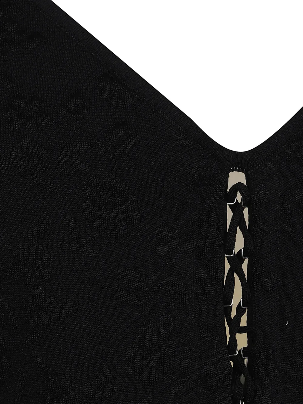 Alexander McQueen Top met bloemen-jacquard en veters Zwart