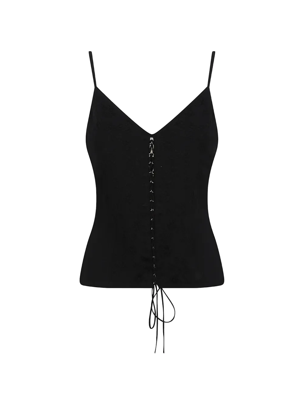 Alexander McQueen floral-jacquard lace-up top - Nero